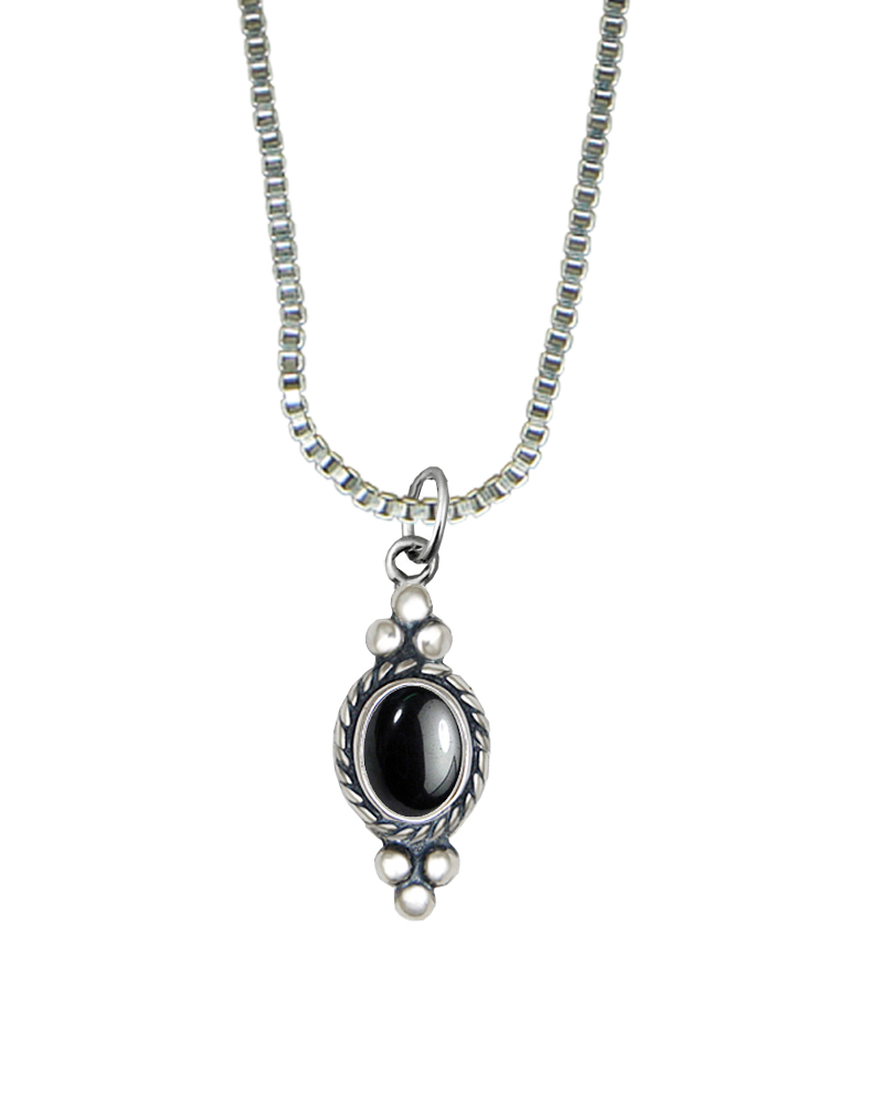 Sterling Silver Little Hematite Pendant Necklace